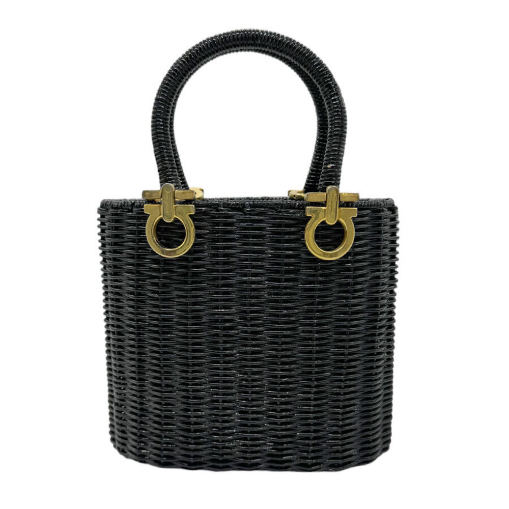 Salvatore Ferragamo Handbag Rattan Basket Bag Black